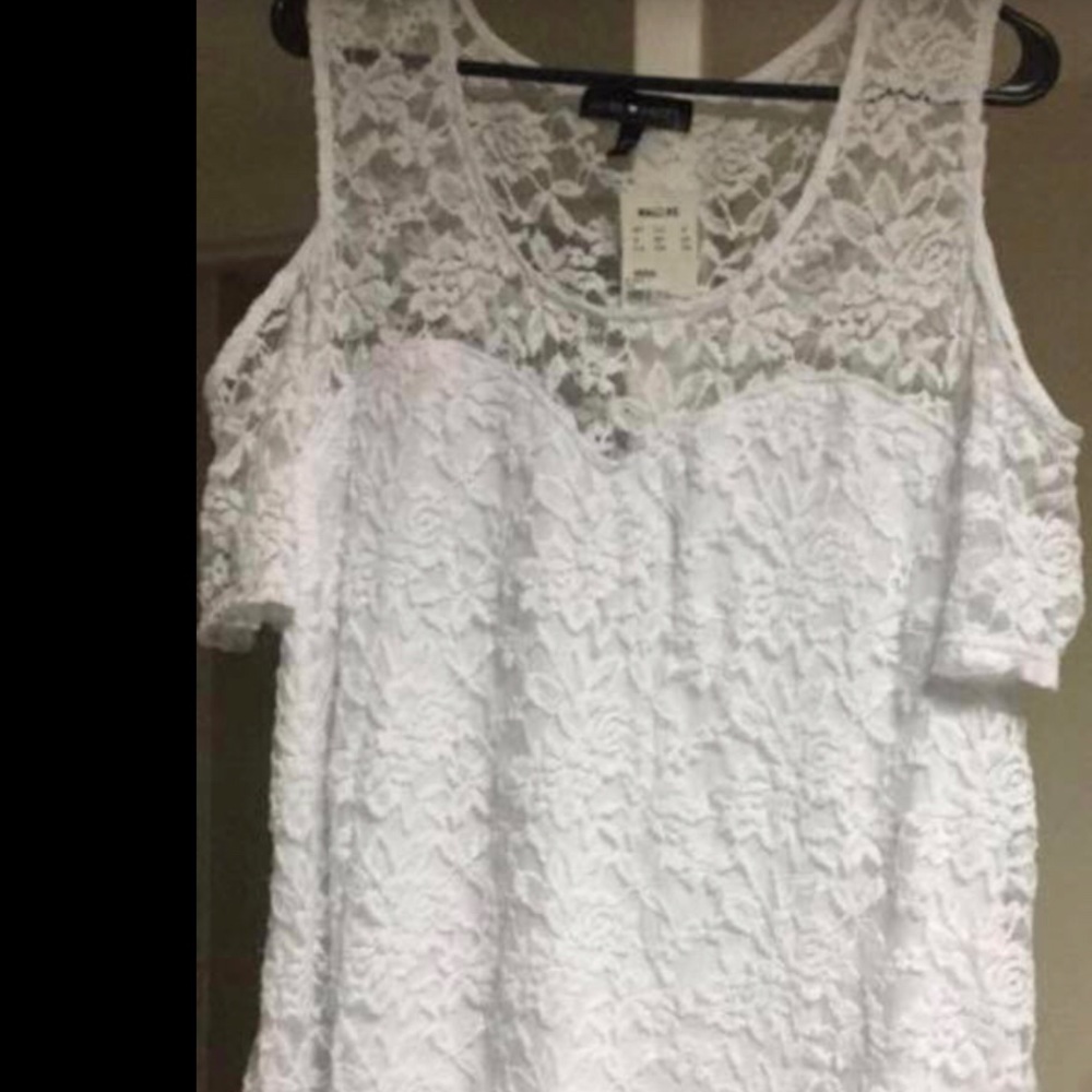 White lace shirt